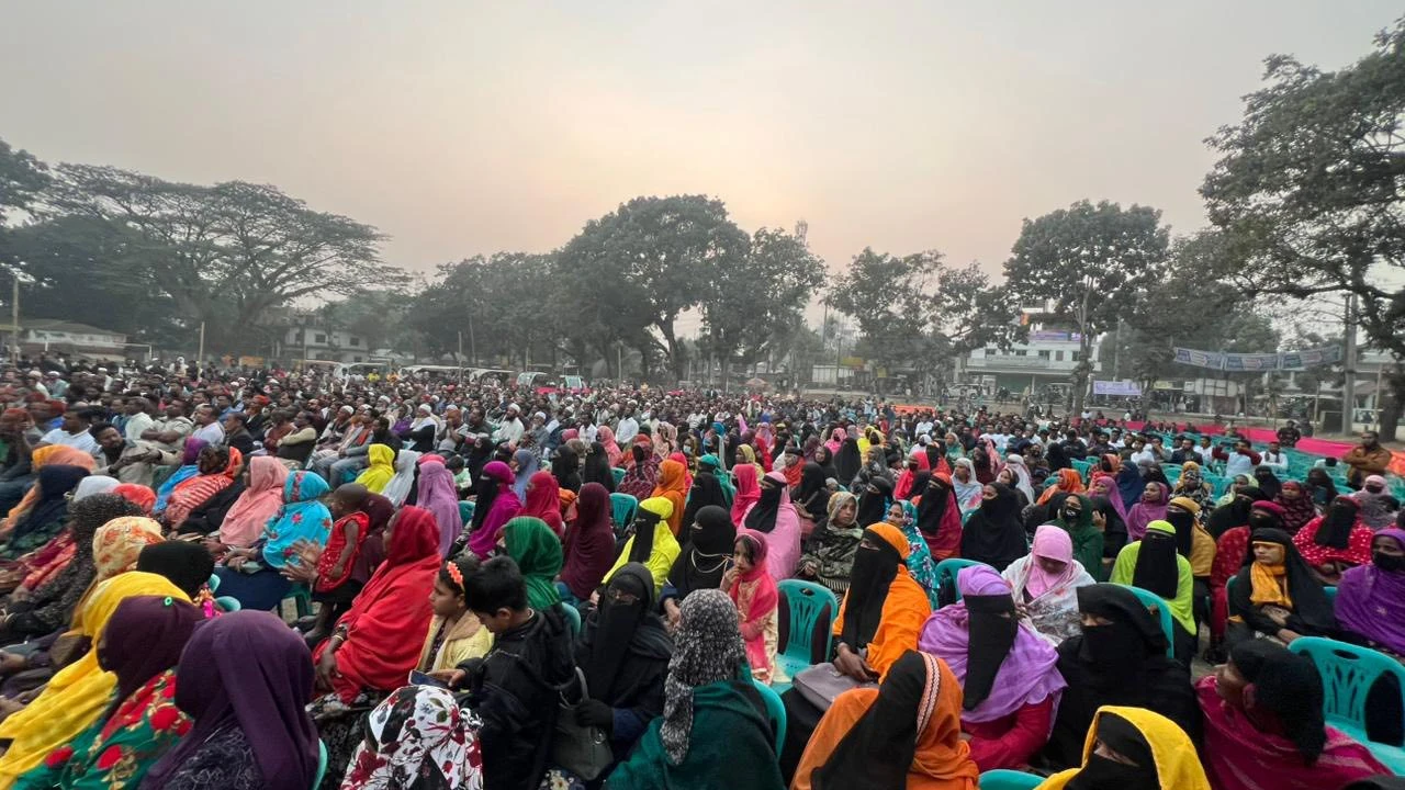 আদাবাড়িয়ায় ধানের শীষের পক্ষে গণসংযোগ